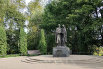 Kirov, Russia, August 17, 2021. Monument to the Holy Saints Prince Peter and Princess Fevronia of Murom, Alexander Garden.